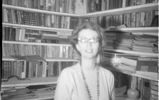 Madeleine L’Engle in her “Tower,” her writing room above the garage where she wrote A Wrinkle in Time, circa 1959.